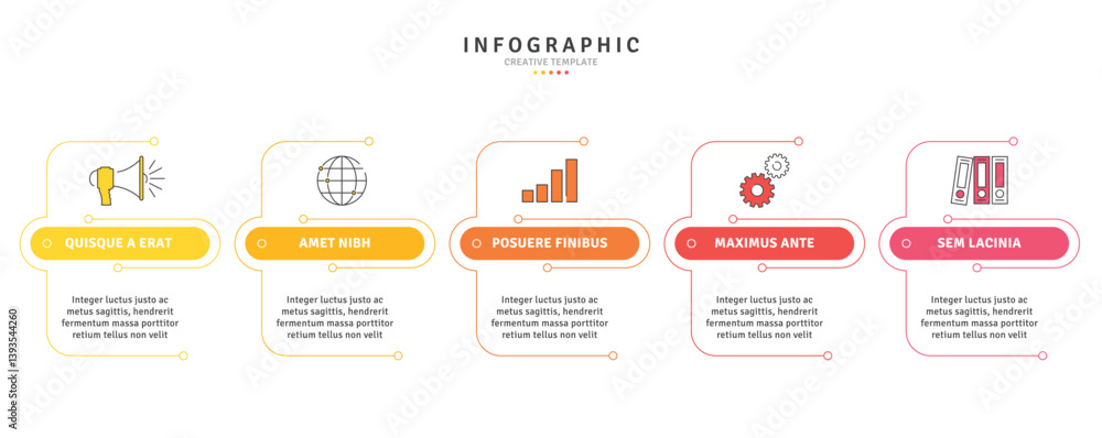 Poster business infographic template with modern design elements and icons in vector
