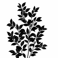 Tropical Botanical Silhouette: Eco-Friendly Artwork & Design for Modern Home Decor and Wall Art