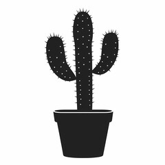Elegant Cactus Silhouette Art for Modern Home Decor: Minimalist Vector Graphics for Nature Lovers