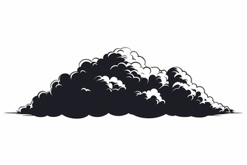 Black and White Cloud Illustration: Artistic Vector Graphic Design with Dynamic Shapes for Abstract Weather Patterns