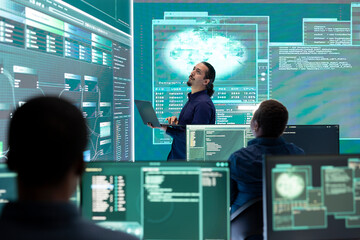 Professional hacker using ransomware and phishing tactics to compromise networks and gather...
