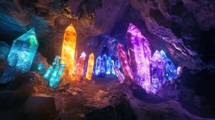 Colorful crystal collection background