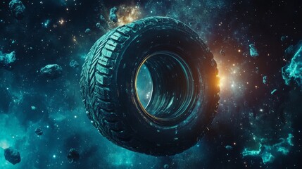 Cosmic Tire in the Vastness of Space