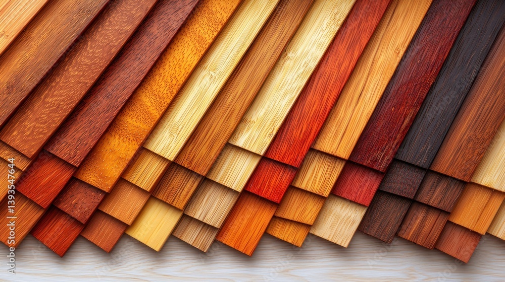 Poster wood array of differently stained wood panels with varied tones and textures