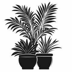 Eco-Friendly Living: Potted Plant Silhouette for Modern Home Interior Design