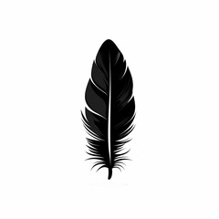 Abstract Black Feather Illustration: Nature-Inspired Artwork and Symbol for Elegant Design Background