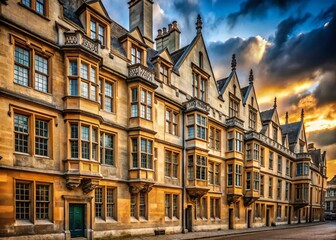 Fototapeta premium Charming Guest Rooms at Brasenose College Oxford A StreetLevel View of Historic Elegance