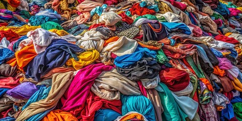 A Mountain of Laundry Overwhelmed by the Daily Chore of Clothes Care Captured in a Striking Visual Metaphor