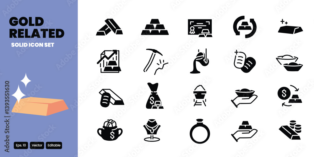 Poster gold solid icon vector design good for web and mobile app