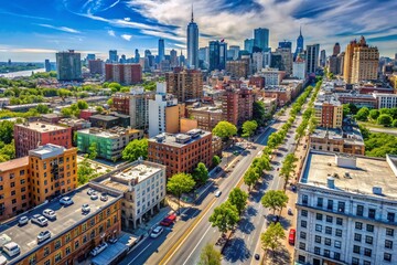 Fototapeta premium Breathtaking Aerial Panorama of Downtown Brooklyns Pacific Street A Cityscape Perspective