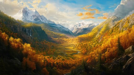 Fototapeta premium Mountain valley landscape image