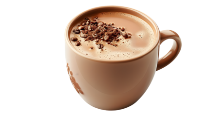 cup of coffee latte isolated on transparent background showcasing creamy texture rich aroma and inviting appearance of a perfect brewed drink
