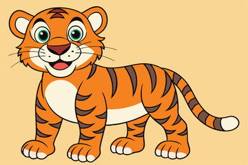 coloring  Tiger outline vector illustration and ready for print.