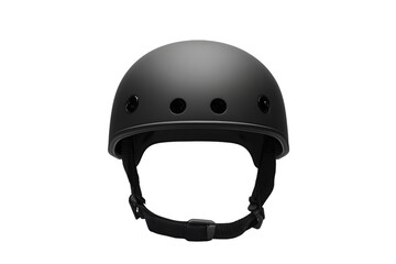 Matte Black Hard Hat with Ventilation Holes and Adjustable Chin Strap