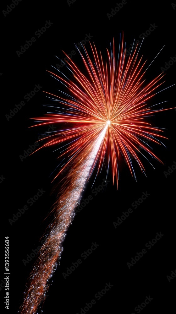 Poster fireworks display cheer concept. bright firework bursting in the night sky, creating a dazzling disp