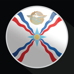 Assyria Glossy Circle Flag icon