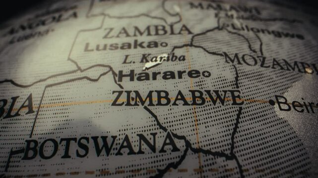 Retro globe - Zimbabwe
