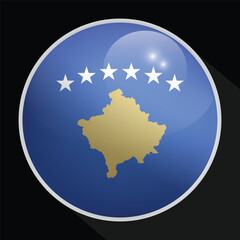Kosovo Glossy Circle Flag icon