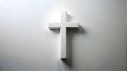 White Cross on White Background