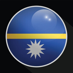 Nauru Glossy Circle Flag icon