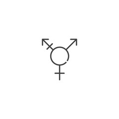Gender diversity symbol line icon for inclusive spaces