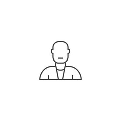 Single line icon of person in suit for professional profile representation