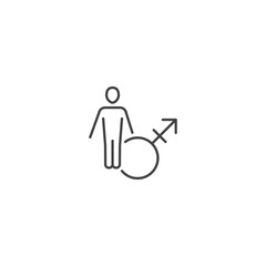 Male gender icon line vector for gender identity representation