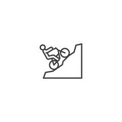 Mountain climbing icon symbolizing adventure and outdoor sports activities