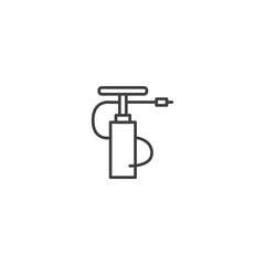 Bicycle pump icon for air inflating tires and sports equipment