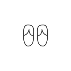 Simple line icon of cozy slippers for home comfort