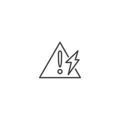 Exclamation mark and lightning bolt in triangle icon for electrical warning