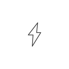 Simple lightning bolt icon line design