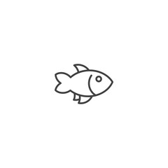 Simple fish line icon design for apps and websites