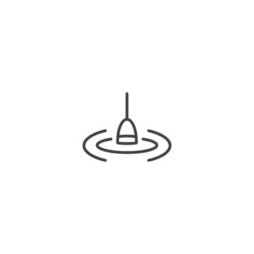 recommend clip art: Simple fishing bobber icon with water ripples