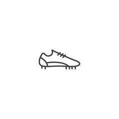 Simple line icon of a sneaker shoe for sports and fitness design