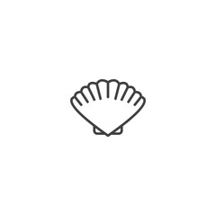 Scallop shell line icon for beach and sea-themed designs