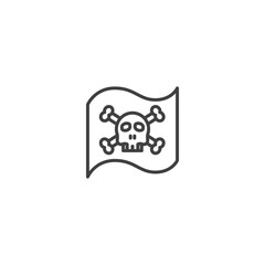 Pirate flag icon with skull and crossbones