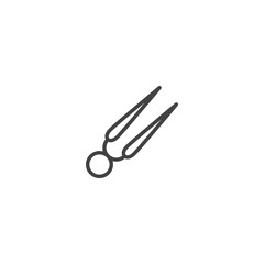 Hair straightener single line icon for beauty and fashion apps