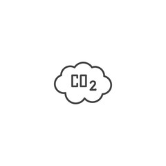 Co2 cloud icon representing carbon emissions in environmental design