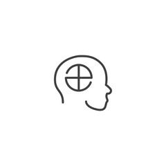Head with crosshair icon for focus and precision concepts