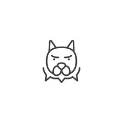 Angry dog line icon for designs