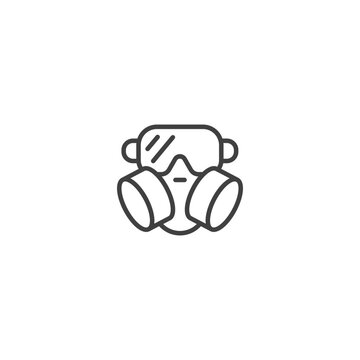 Gas mask single line icon for safety and protection concepts