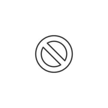 Prohibition sign icon in line design for restricted access indication