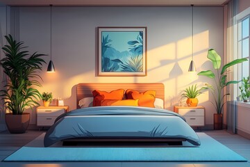Modern Minimalist Bedroom with Cozy Décor and Nature-Inspired Elements | Stylish Interior Design Ideas