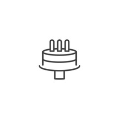 Electric plug line icon for technology and energy concepts