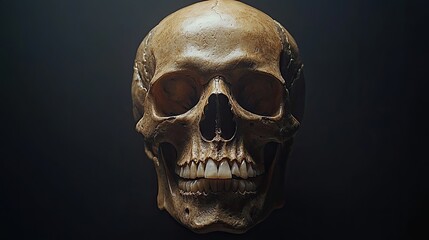 Obraz premium A Detailed Look at the Human Skull: Anatomy, Structure, and Bone Detail