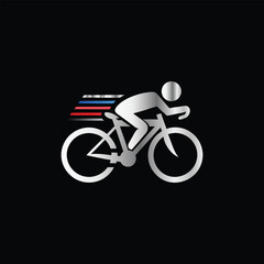 Cycling logo design vector template. Sport bike icon vector illustration.