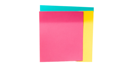 Colorful stacked paper sheets, vibrant, minimal design, cut out transparent
