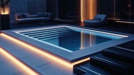 Obraz premium Indoor hot tub modern design relaxation