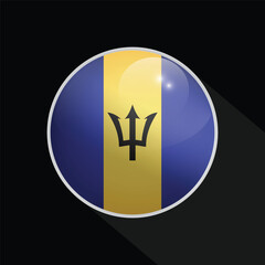 Barbados Glossy Circle Flag icon